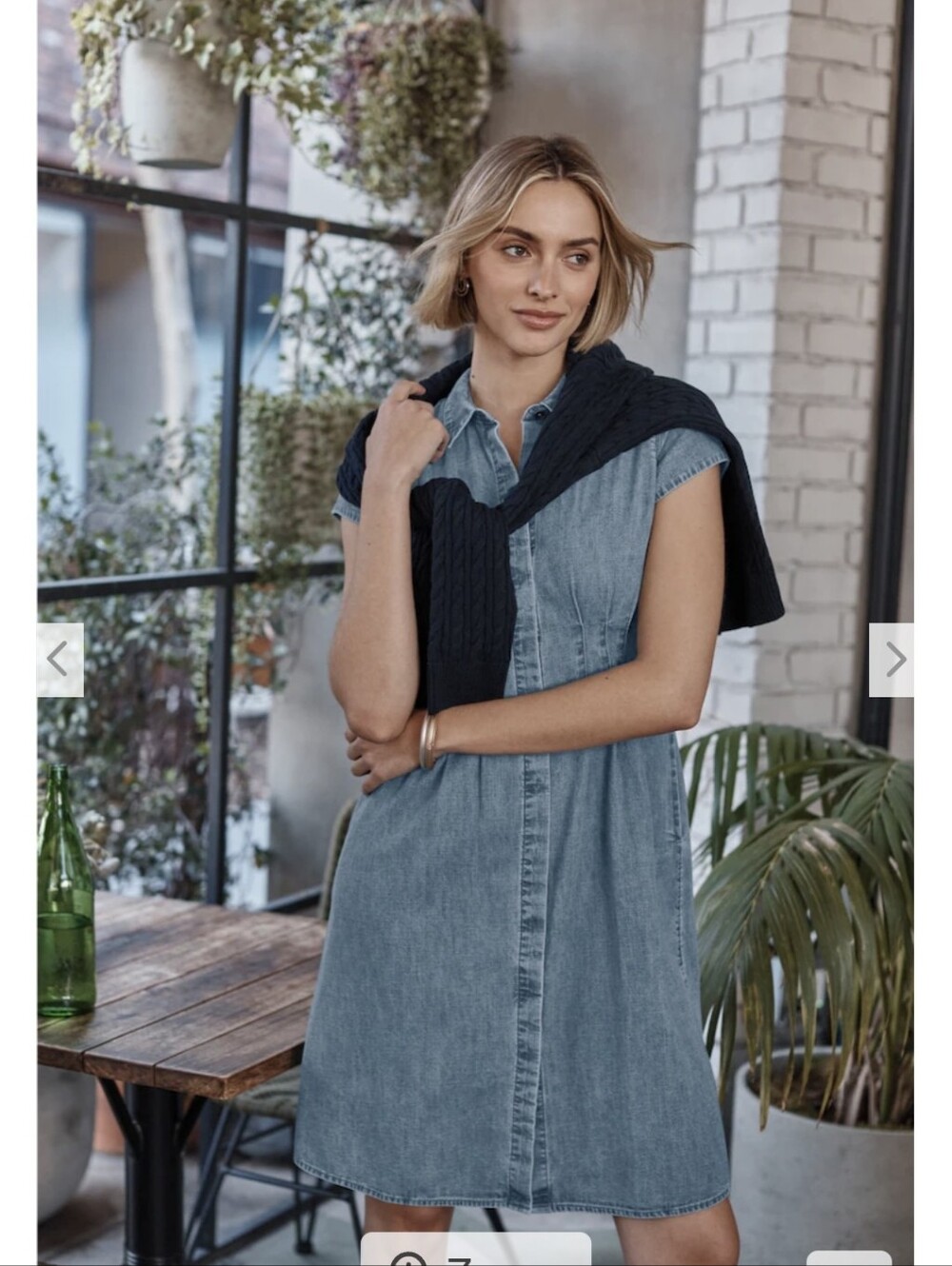 J. Jill Women's Light Blue Denim Midi Shirt Dress Size L Botton-Up Cotton